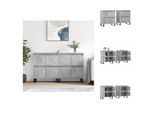 Vidaxl Credenze 2 Pezzi. Materiale A Base Di Legno Grigio Cemento - Credenze