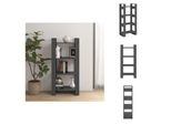 Vidaxl Libreria/Divisorio Grigio 60X35X125 Cm In Legno Massiccio - Librerie E Scaffalature