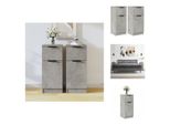 Vidaxl Credenze 2 Pz. Grigio Cemento 30X30X70 Cm Materiale A Base Di Legno - Credenze