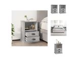 Vidaxl Comodini 2 Pz. Grigio Cemento 43X36X60 Cm - Comodini