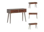 Vidaxl Consolle Grigia 110X35X75 Cm Legno Massiccio Di Mango Grezzo - Tavolini
