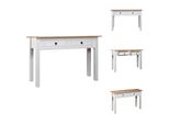 Vidaxl Tavolino Bianco 110X40X72 Cm In Legno Di Pino Panama - Tavolini