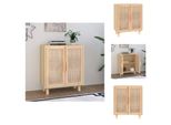 Vidaxl Credenza Marrone 60X30X70 Cm In Pino Massiccio E Rattan Naturale - Credenze