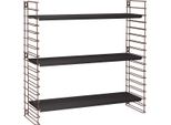 Metaltex 377605335 Scaffale Tomado Con 3 Ripiani Neri E Guide Laterali In Bronzo / Scaffale Pensile / Sistema Di Scaffalatura Tomado