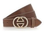 Vanzetti Pelle Cintura Leather Buckel Belt W95 Baileys Marrone