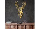 Wallity, Red Deer 3, Decorazione Murale, Oro, Metallo, 42 X 70 Cm