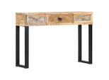 The Living Store Tavolo Consolle 110 X 30 X 76 Cm Legno Massiccio Di Mango