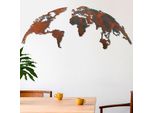 Wallity, Mappa Del Mondo Media - 2, Accessorio Decorativo Da Parete In Metallo, 100 % Metallo, Multicolore, 150 X 59 Cm