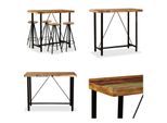 Vidaxl 5 Pz. Set Da Bar In Legno Massello Antico - Set Da Bar - Set Da Bar - Tavolo Da Bar E Sgabelli Da Bar - Tavoli Da Bar