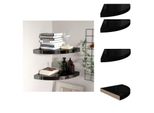 Vidaxl Mensole Galleggianti Ad Angolo 2 Pz. Mdf Nero Lucido 35X35X3,8 Cm - Mensole A Muro