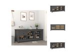 Vidaxl Scarpiera Grigia 110X38X45,5 Cm In Legno Di Pino Massiccio - Scarpiere E Armadietti