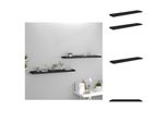 Vidaxl Mensole Galleggianti 2 Pezzi Nero 120X23,5X3,8 Cm Mdf - Mensole Da Parete