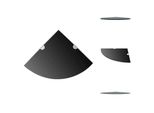 Vidaxl Mensole Angolari 2 Pz. Staffe Cromate Vetro Nero 25X25Cm - Mensole A Muro