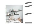 Vidaxl Mensole Galleggianti 2 Pz. Grigio Lucido 90X23,5X3,8 Cm Mdf - Mensole A Muro