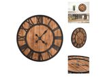 Vidaxl Orologio Da Parete Vintage Con Movimento Al Quarzo In Legno E Metallo 60 Cm Xxl - Orologi Da Parete