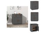 Vidaxl Credenza Grigia 65,5X40X75 Cm In Legno Di Pino Massiccio - Credenze