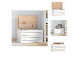 Vidaxl Cassapanca Bianca 59,5X36,5X33 Cm In Legno Di Pino Massiccio - Armadi