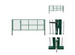 Vidaxl Cancello Da Giardino Con Paletto 350 X 100 Cm In Acciaio Verde - Cancelli Da Giardino