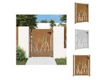 Vidaxl Cancello Da Giardino 105X130 Cm In Acciaio Corten Design Erba - Cancelli Da Giardino