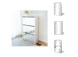 Vidaxl Scarpiera A 3 Scomparti Con Specchio Bianco 63X17X102,5 Cm - Scarpiere E Armadietti