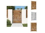 Vidaxl Cancello Da Giardino 105X130 Cm In Acciaio Corten Design Erba - Cancelli Da Giardino