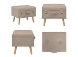 Vidaxl Sgabello Con Portaoggetti 40 Cm Tessuto Beige - Sgabello - Poggiapiedi - Sgabello Con Portaoggetti - Poggiapiedi