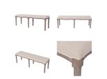 Vidaxl Panca In Legno Massiccio Di Lino 150 X 40 X 48 Cm Bianco Crema - Panca - Panche - Panca Da Corridoio - Panche Da Corridoio