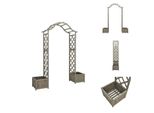 Vidaxl Pergola Da Giardino Con Fioriera In Legno Massiccio Di Abete Grigio - Archi Di Rose, Tralicci E Pergole