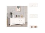 Vidaxl Scarpiera Bianca 110X38X45,5 Cm In Legno Di Pino Massiccio - Scarpiere E Armadietti