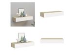 Vidaxl Mensola A Muro Con Cassetto Effetto Rovere E Bianco 60X23,5X10 Cm Mdf - Mensola A Cassetto - Mensole A Cassetto - Mensola A Muro - Mensole A Muro