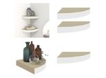 Vidaxl Mensole Galleggianti Ad Angolo 2 Pz. Rovere E Bianco 35X35X3,8 Cm Mdf - Mensola A Muro - Mensola A Muro - Mensola A Muro - Mensole A Muro