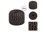 Vidaxl Corda Da Barca Nera 8 Mm 50 M In Polipropilene - Corde
