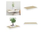 Vidaxl Mensola Galleggiante In Rovere E Bianco 50X23X3,8 Cm Mdf - Mensola A Muro - Mensole A Muro - Mensola A Muro Galleggiante - Mensola A Muro Galleggiante