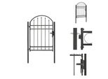 Vidaxl Cancello Di Recinzione Ad Arco In Acciaio 100 X 125 Cm Nero - Cancelli Da Giardino