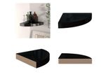 Vidaxl Mensola Galleggiante Ad Angolo Nero Lucido 25X25X3,8 Cm Mdf - Mensola A Muro - Mensole A Muro - Mensola A Muro Galleggiante - Mensola A Muro Galleggiante