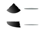 Vidaxl Mensole Ad Angolo 2 Pz. Staffe Cromate In Vetro Nero 45X45Cm - Mensola Ad Angolo - Mensole Ad Angolo - Mensole Ad Angolo - Mensole Ad Angolo