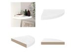 Vidaxl Mensola Galleggiante Ad Angolo Bianco Lucido 35X35X3,8 Cm Mdf - Mensola A Muro - Mensole A Muro - Mensola A Muro Galleggiante - Mensola A Muro Galleggiante