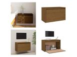 Vidaxl Armadio A Muro Marrone Miele 60X30X35 Cm In Pino Massiccio - Armadio A Muro - Armadio A Muro - Mobile Tv A Muro