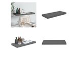 Vidaxl Mensola Galleggiante Grigio Lucido 60X23,5X3,8 Cm Mdf - Mensola A Muro - Mensole A Muro - Mensola A Muro Galleggiante - Mensola A Muro Galleggiante