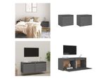 Vidaxl Armadi A Muro 2 Pz. Grigio 45X30X35 Cm Pino Massiccio - Armadio A Muro - Armadi A Muro - Armadio A Muro - Armadio