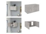 Vidaxl Armadio A Muro Grigio Cemento 80 X 39 X 40 Cm Materiale A Base Di Legno - Mensola A Muro - Mensole A Muro - Armadio A Muro - Armadi A Muro