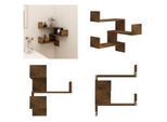 Vidaxl Mensola Angolare A Parete In Rovere Affumicato 40X40X50 Cm In Legno - Mensola Angolare A Parete - Mensola Angolare A Parete - Mensola A Parete - Mensola Ad Angolo