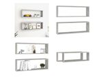 Vidaxl Mensole A Cubo 2 Pz. Grigio Cemento 80X15X26,5 Cm Materiale A Base Di Legno - Mensola A Muro - Mensole A Muro - Mensole Galleggianti - Mensole Galleggianti