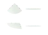 Vidaxl Mensole Angolari 2 Pezzi Con Staffe Cromate In Vetro Bianco 45X45Cm - Mensola Angolare - Mensole Angolari - Mensola Angolare - Mensole Angolari