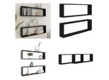 Vidaxl Mensole A Cubo 2 Pezzi Nere 100X15X30 Cm In Legno - Mensola A Muro - Mensole A Muro - Mensola Galleggiante - Mensole Galleggianti