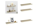 Vidaxl Mensole Da Parete 2 Pz. Bianco E Rovere Sonoma 40X9X3 Cm - Mensola A Muro - Mensole A Muro - Mensole A Muro - Mensole A Muro