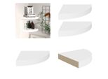 Vidaxl Mensole Galleggianti Ad Angolo 2 Pz. Bianco 25X25X3,8 Cm Mdf - Mensola A Muro - Mensole A Muro - Mensola A Muro Galleggiante - Mensola A Muro Galleggiante