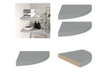 Vidaxl Mensole Galleggianti Ad Angolo 2 Pz. Grigio 35X35X3,8 Cm Mdf - Mensola A Muro - Mensole A Muro - Mensola A Muro Galleggiante - Mensola A Muro Galleggiante