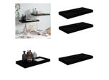 Vidaxl Mensole Galleggianti 2 Pz. Nero Lucido 50X23X3,8 Cm Mdf - Mensola A Muro - Mensole A Muro - Mensola A Muro Galleggiante - Mensola A Muro Galleggiante