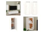 Vidaxl Armadi A Muro 2 Pz. Bianco 30X30X80 Cm Pino Massiccio - Armadio A Muro - Armadi A Muro - Armadio A Muro In Legno - Armadio A Muro